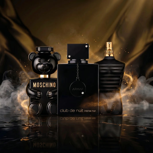 Armaf Club de Nuit Intense Man + Jean Paul Gaultier Le Male Le Parfum + Moschino Toy Boy
